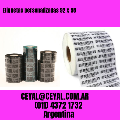 Etiquetas personalizadas 92 x 98