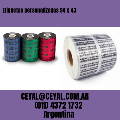 Etiquetas personalizadas 94 x 43