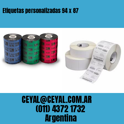 Etiquetas personalizadas 94 x 87
