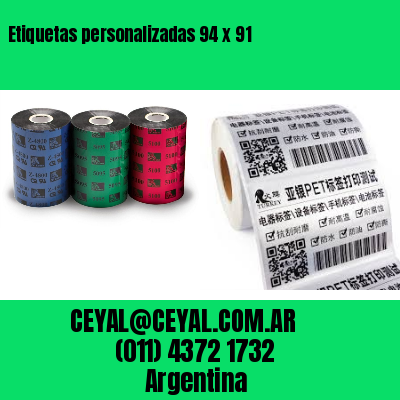 Etiquetas personalizadas 94 x 91
