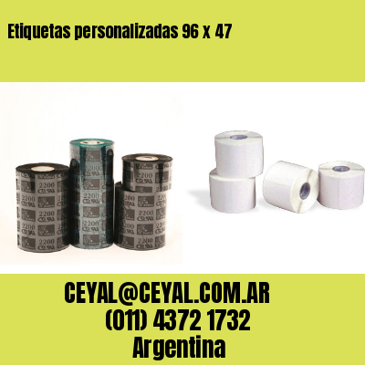 Etiquetas personalizadas 96 x 47