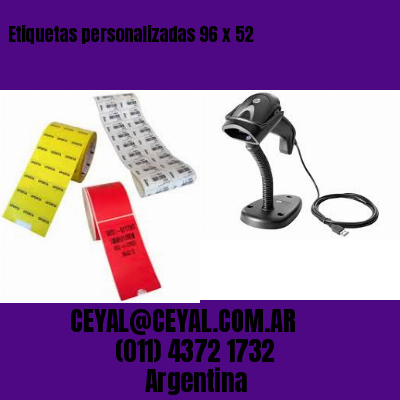 Etiquetas personalizadas 96 x 52