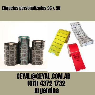 Etiquetas personalizadas 96 x 58