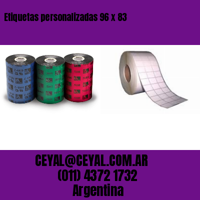 Etiquetas personalizadas 96 x 83