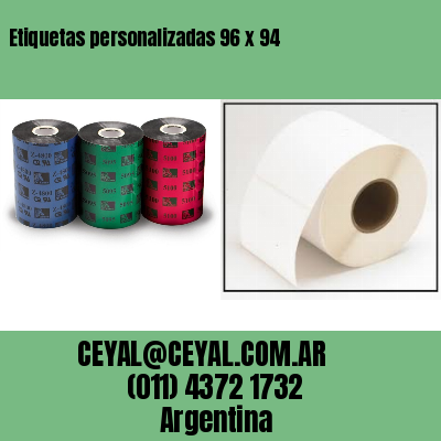 Etiquetas personalizadas 96 x 94