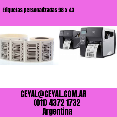 Etiquetas personalizadas 98 x 43