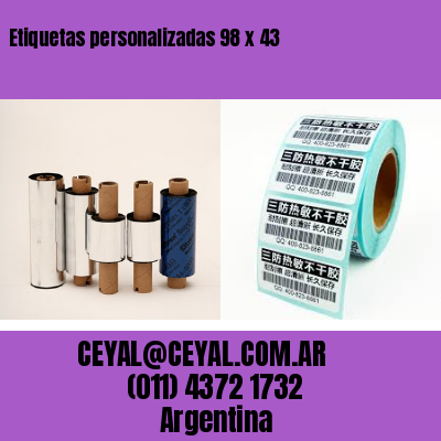 Etiquetas personalizadas 98 x 43