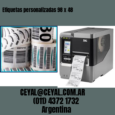 Etiquetas personalizadas 98 x 48