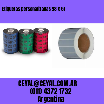 Etiquetas personalizadas 98 x 51