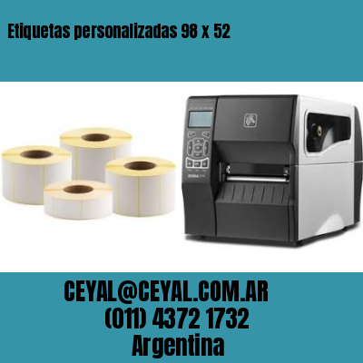 Etiquetas personalizadas 98 x 52