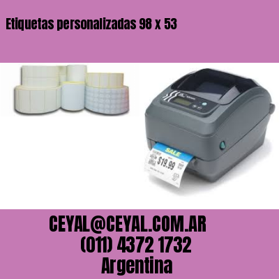Etiquetas personalizadas 98 x 53
