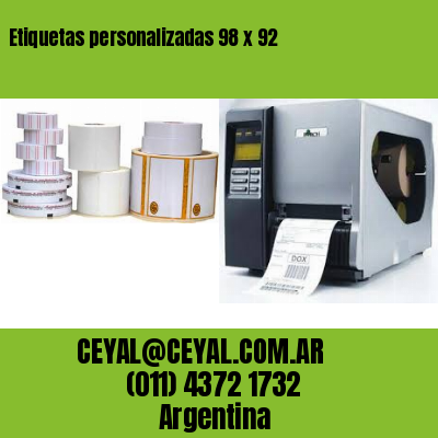 Etiquetas personalizadas 98 x 92
