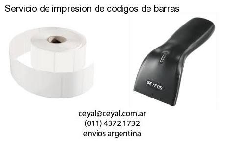 Servicio de impresion de codigos de barras