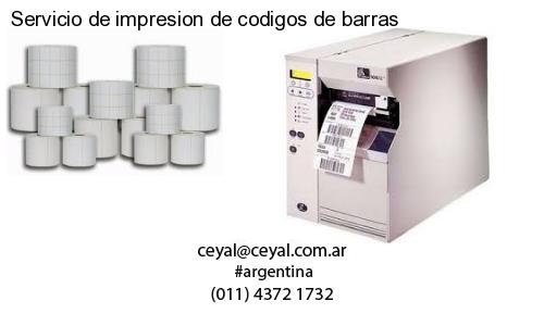 Servicio de impresion de codigos de barras