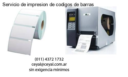 Servicio de impresion de codigos de barras