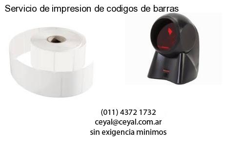 Servicio de impresion de codigos de barras