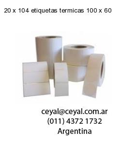20 x 104 etiquetas termicas 100 x 60