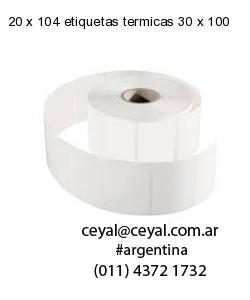 20 x 104 etiquetas termicas 30 x 100