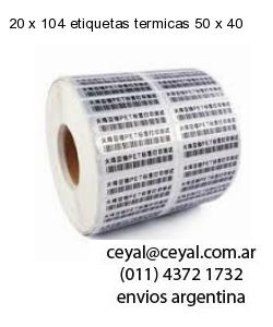 20 x 104 etiquetas termicas 50 x 40