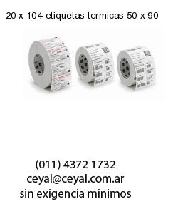 20 x 104 etiquetas termicas 50 x 90