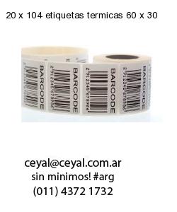 20 x 104 etiquetas termicas 60 x 30