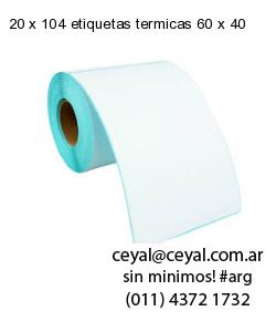 20 x 104 etiquetas termicas 60 x 40