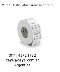 20 x 104 etiquetas termicas 60 x 70