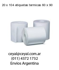20 x 104 etiquetas termicas 60 x 90
