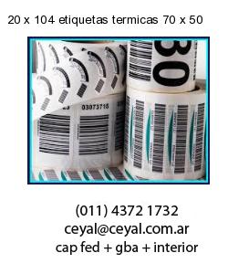 20 x 104 etiquetas termicas 70 x 50