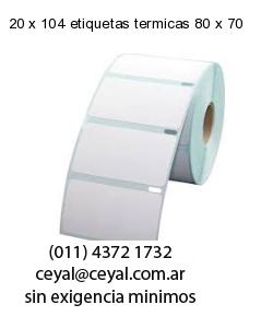 20 x 104 etiquetas termicas 80 x 70