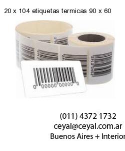 20 x 104 etiquetas termicas 90 x 60