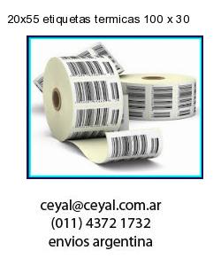 20×55 etiquetas termicas 100 x 30