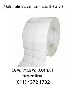 20×55 etiquetas termicas 30 x 70
