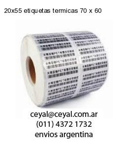 20×55 etiquetas termicas 70 x 60