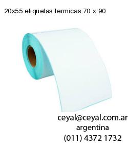 20×55 etiquetas termicas 70 x 90