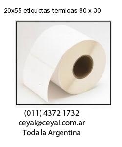 20×55 etiquetas termicas 80 x 30