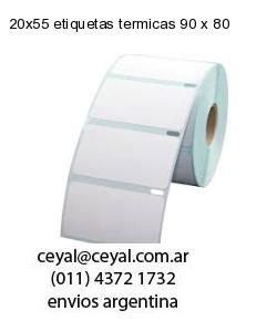 20×55 etiquetas termicas 90 x 80