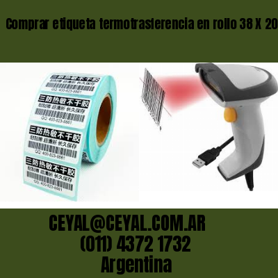 Comprar etiqueta termotrasferencia en rollo 38 X 20