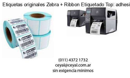 Etiquetas originales Zebra   Ribbon Etiquetado Top: adhesivo   ribbo