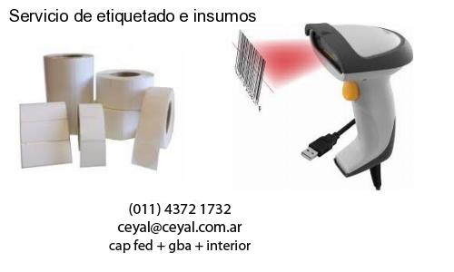 Servicio de etiquetado e insumos