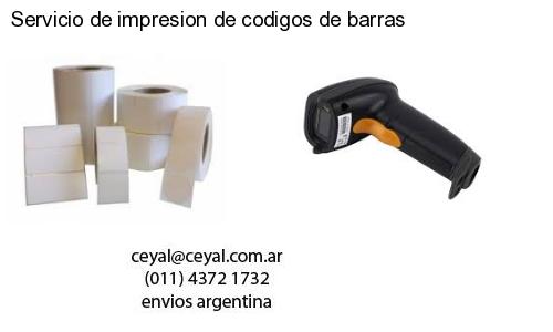 Servicio de impresion de codigos de barras