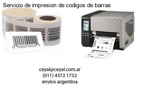Servicio de impresion de codigos de barras