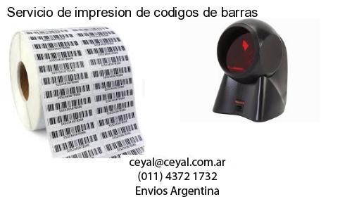 Servicio de impresion de codigos de barras
