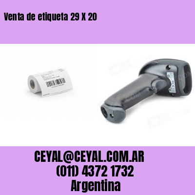Venta de etiqueta 29 X 20