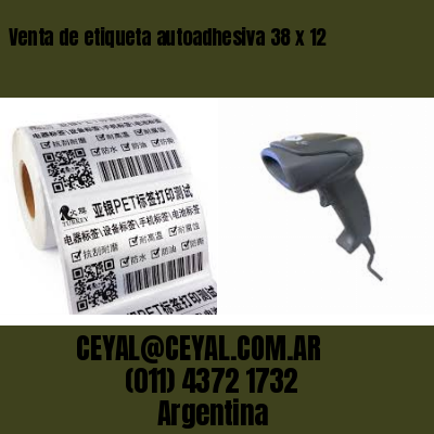 Venta de etiqueta autoadhesiva 38 x 12