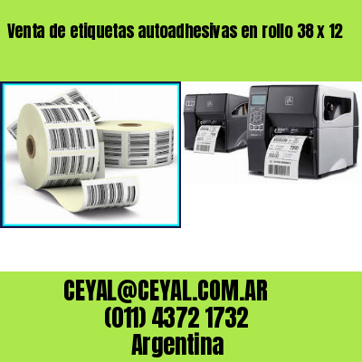 Venta de etiquetas autoadhesivas en rollo 38 x 12