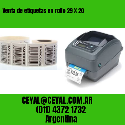 Venta de etiquetas en rollo 29 X 20