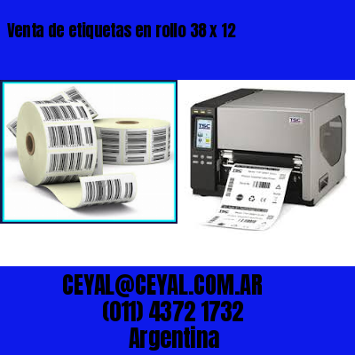 Venta de etiquetas en rollo 38 x 12