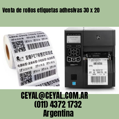 Venta de rollos etiquetas adhesivas 30 x 20