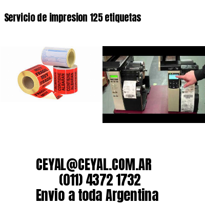 Servicio de impresion 125 etiquetas